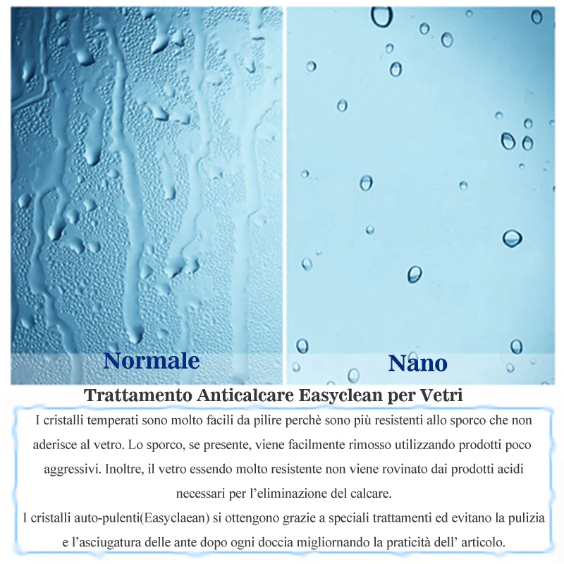 Aica 100x140 cm Sopravasca Parete Per Vasca Girevole 240° Vetro Temperato 6 mm Trasparente Inclusi Due Ripiani Maniglia Portasciugamani - Image 5