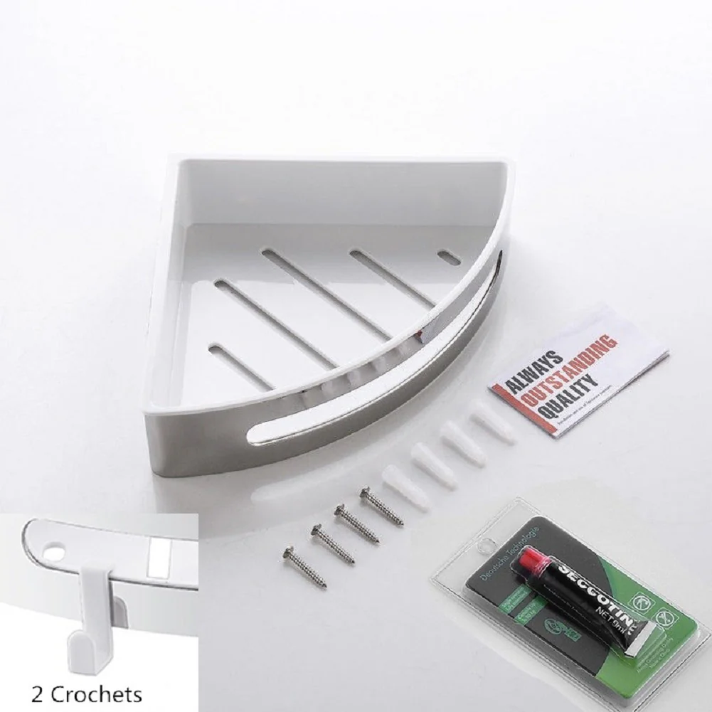 AICA Mensola Doccia Angolare Organizzatore Senza Chiodi SUS 304 Acciaio Inox ABS Cesto Antiruggine per Bagno Argento Lucidato - Image 8